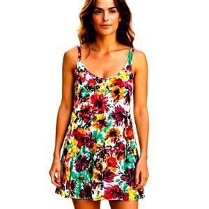 Glamour 12 Women's Sleeveless Multicolor Maxi BOHO Sun Dress Miss Size Large L